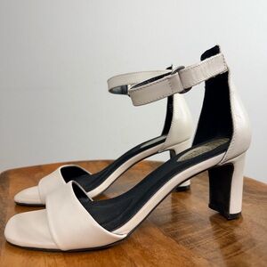 Elegant Cream Ankle Strap Heels